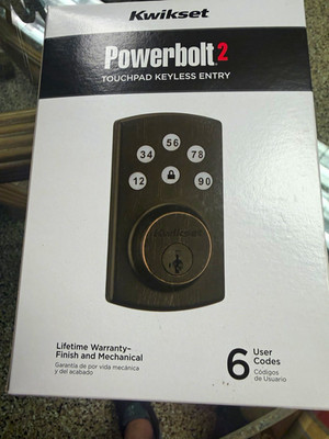 Kwikset Powerbolt 2 Keyless Touchpad Deadbolt Auto-Locking Venetian Bronze