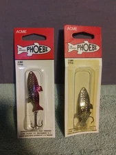 2 Vintage Phoebe Fiord Spoon by Acme Tackle Co. - Fishing Lure  S-304 1/4oz