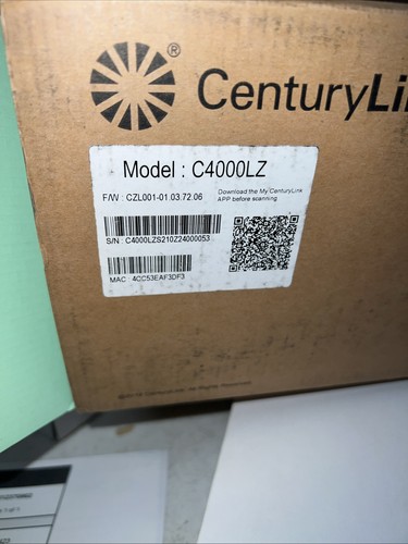 CenturyLink C4000LZ Wi-Fi DSL Modem Router White, Power Adapter, Cable Brand New - Picture 3 of 9