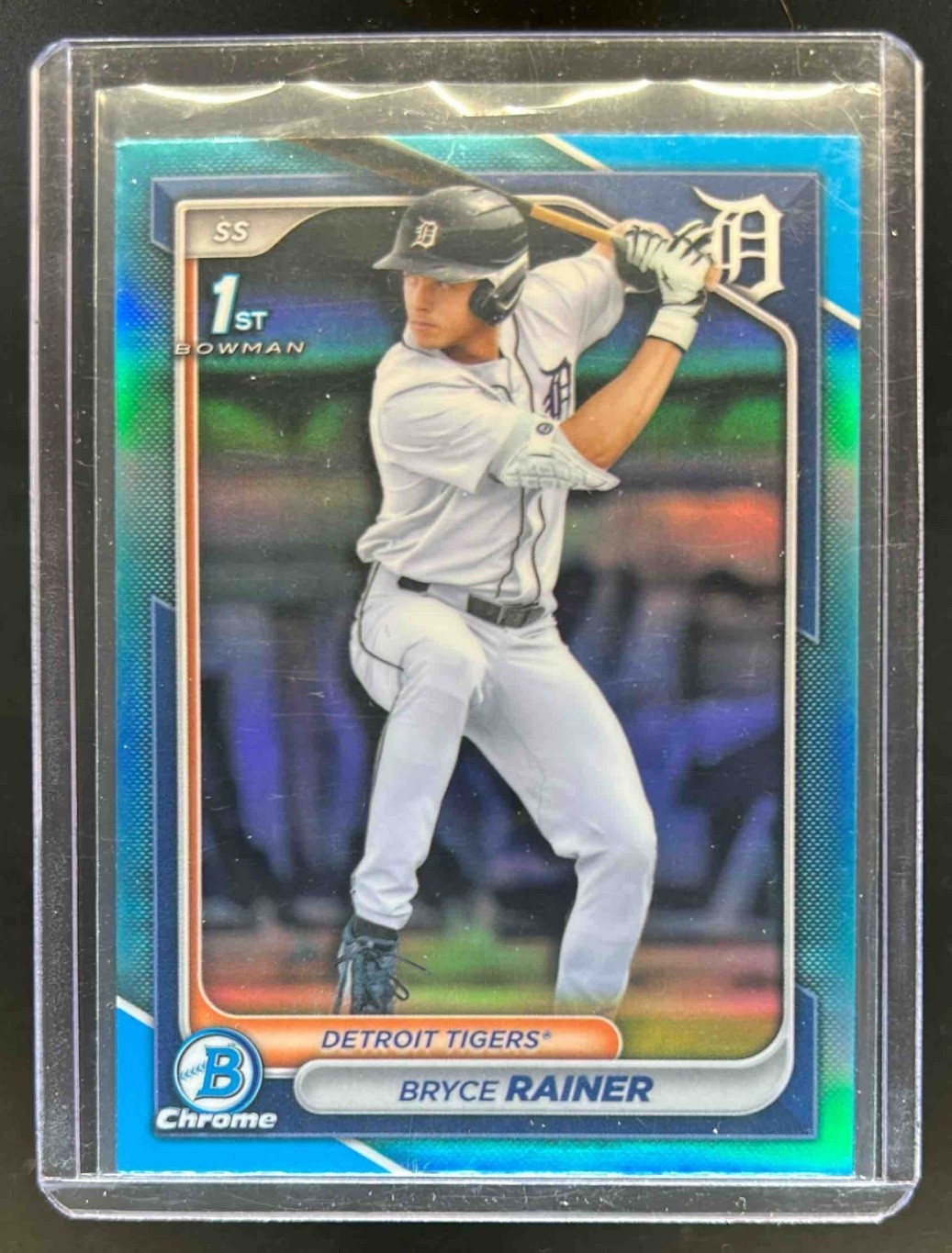2024 Bowman Draft Bryce Rainer Chrome Sky Blue Refractor 1st #BDC-86 Tigers