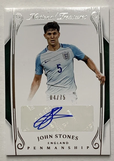 2018 Panini National Treasures John Stones Penmanship Auto 4/75! England