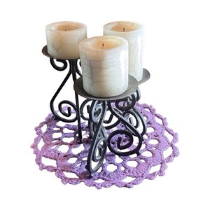 Handmade Purple Round Hand Crocheted Doily MPN Does Not Apply