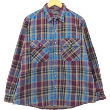Used Crescent Bay long-sleeved flannel check shirt size M men's