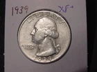 1939 WASHINGTON QUARTER XF + BETTER DATE FREE SHIPPING