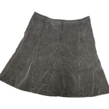 Vintage 90s Gap Womens A-Line Mini Skirt Size 10 Gray Corduroy Stretch Preppy