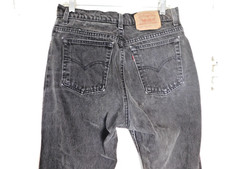Vintage 90s Levi's 550 Black Jeans Relaxed Fit Made in USA Womens 15 Long (32x29