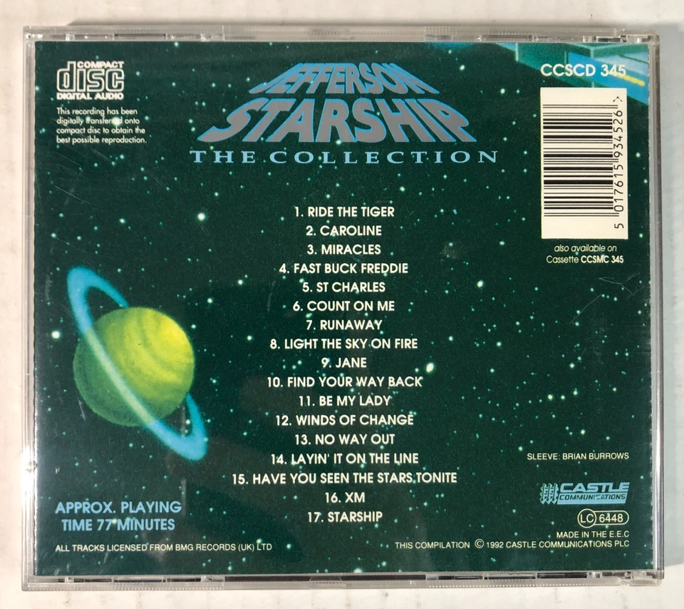 Jefferson Starship - The Collection - Jefferson Starship CD Near Mint Disc - Image 4 of 4