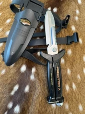 XS Scuba FogCutter X Knife dive diving blunt tip w sheath and straps scissors