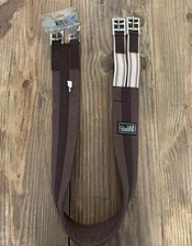 Tough-1 EquiRoyal Brown Padded English Canvas Girth 48" Horse Tack Equine
