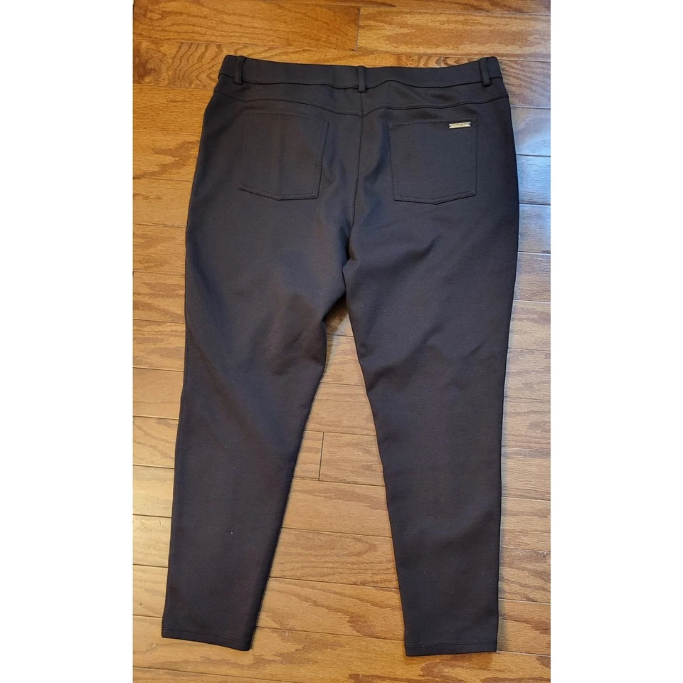 Michael Kors Womens Brown Elastic Waist Ankle Length Pants Size XL - Image 3 of 4