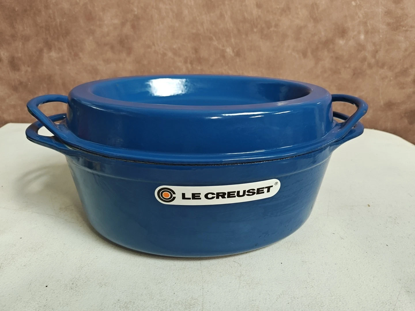 Le Creuset Doufeu #30 France Blue Enamel Cast Iron Dutch Oven