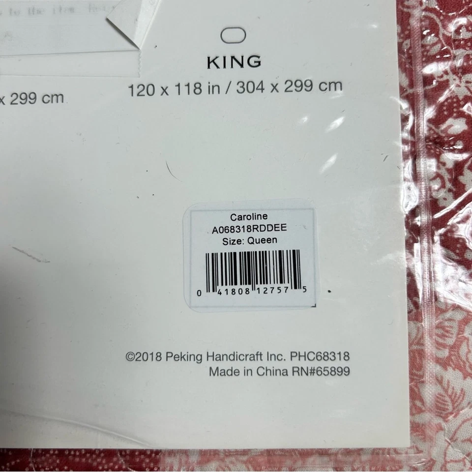 NUEVA Colcha Reina Moderna Reliquia Caroline Roja/Rosa Floral Bordada Foto 4 de 4