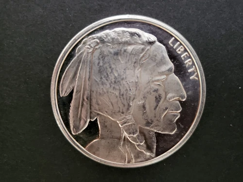 .999 silver round Indian Buffalo Golden State Mint 1 Troy oz