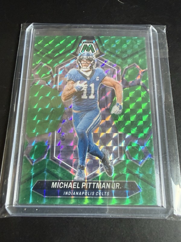 2024 Panini Mosaic Michael Pittman Jr. #94 Green Mosaic Prizm