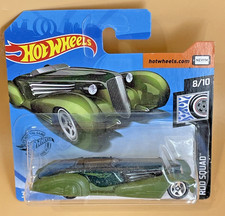 Hot Wheels Cadillac Fleetwood Custom Rod Squad Green 8/10 Short Card 1:64 Sealed