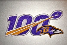 BALTIMORE RAVENS 100 YEAR Embroidered Iron/Sew On Patch 4"X2" SHIPPED FROM USA