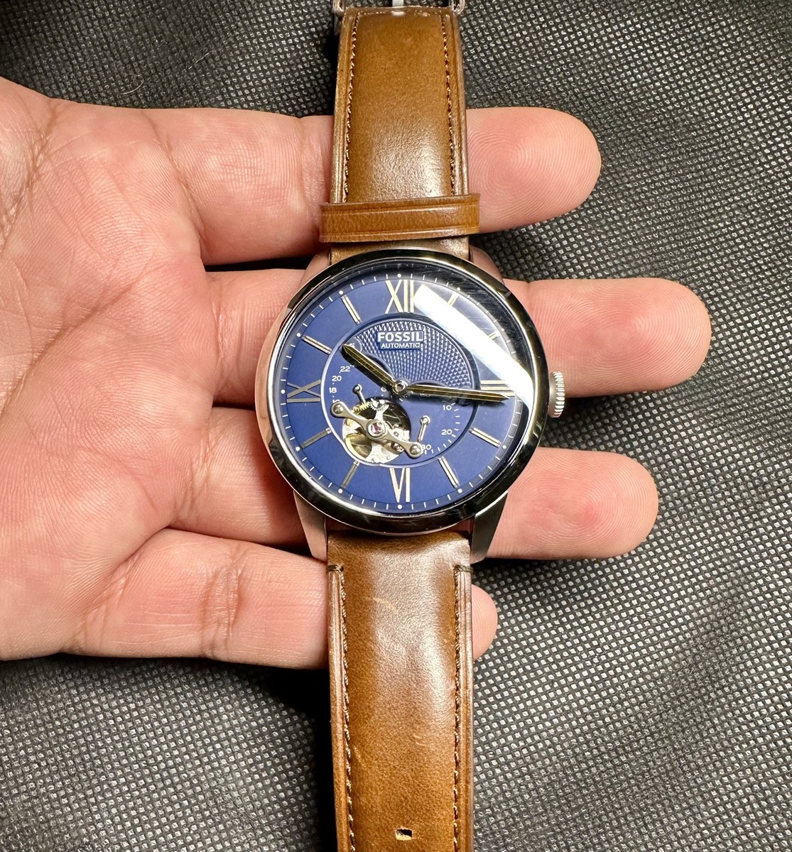 FOSSIL ME3110 TOWNSMAN Automatic Analog Blue Brown | eBay