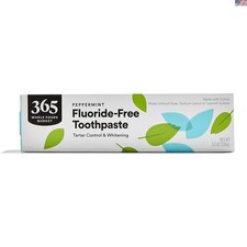 Natural Peppermint Toothpaste - Fluoride-Free, Whitening, Tartar Control, 5.5 oz