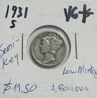 1931-S  Mercury Silver Dime VG+