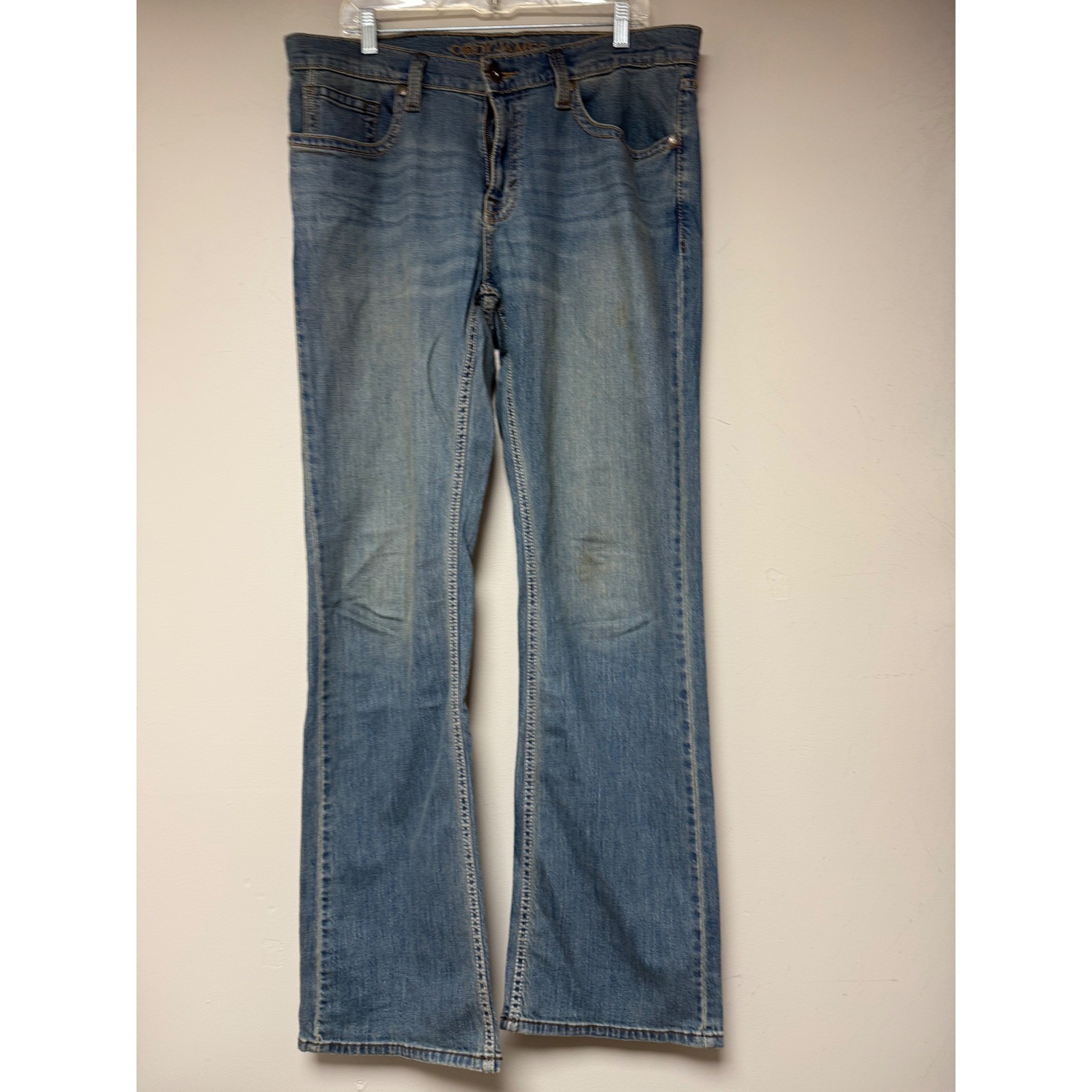 Cody James Bootcut Jeans Mens 34x34 Blue Good Distressed Western Denim