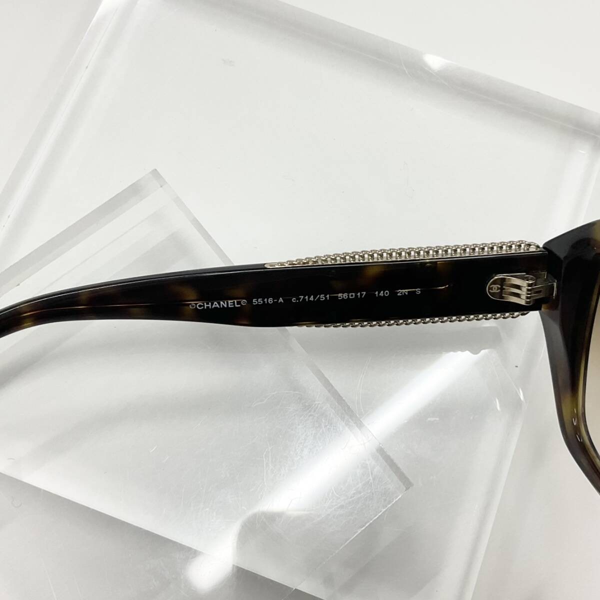 Chanel Tortoiseshell Coco Mark Rectangle Brown Le… - image 7