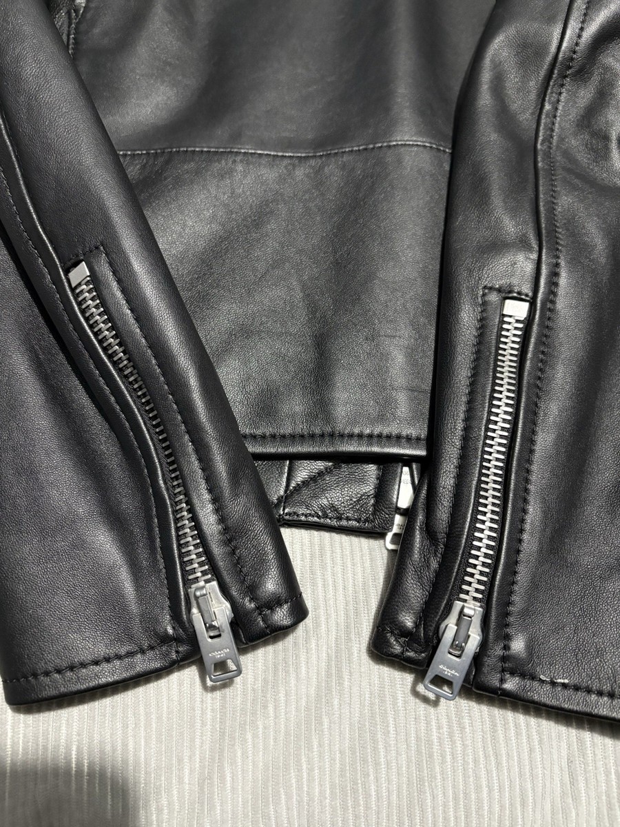 20”x23.75” Coach Racer Leather Jacket Moto Biker 5 Zip Archive