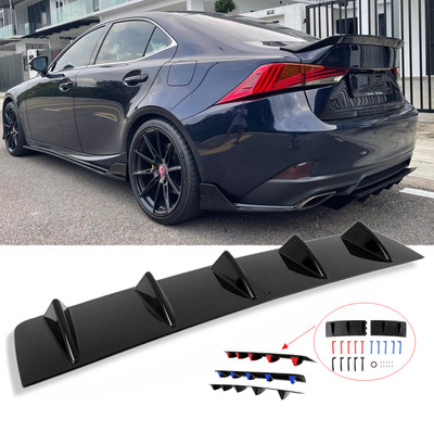 For Lexus IS250 IS350 F Sport Rear Diffuser Bumper Lip Spoiler Splitter Glossy 