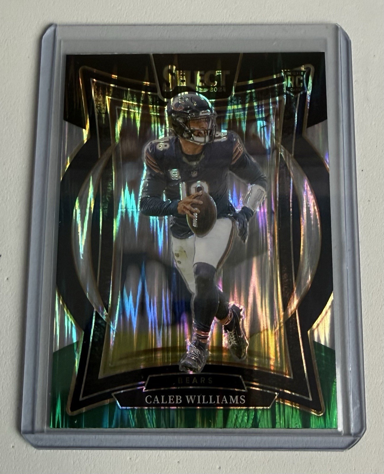 Caleb Williams 2024 Panini Select Concourse #25 Black & Green Shock Prizm RC 🐻