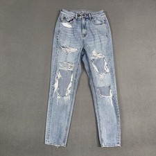 American Eagle Jeans Womens 0 Blue Highest Rise Mom Jean Distressed Denim Cotton