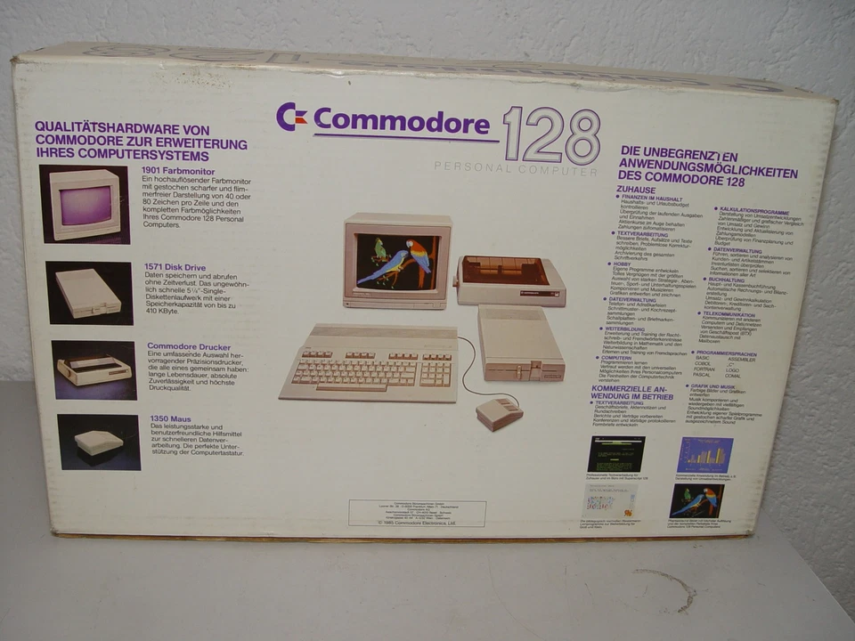Commodore C128 mit Zubehör vergilbt funktioniert einwandfrei originaler Karton - Bild 4 von 4