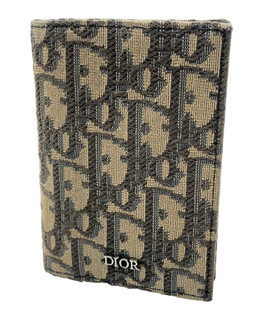 Astuccio porta carte originale Christian Dior Trotter tela obliqua marrone nero i020317