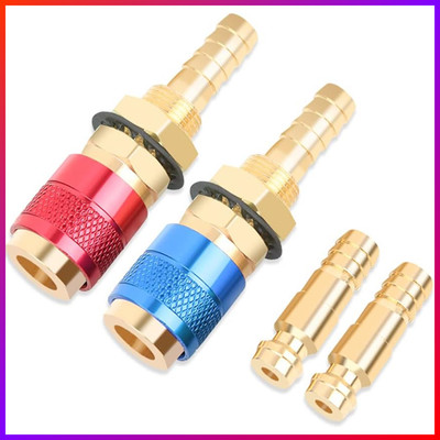 Gasanschluss 8 mm Messing Schnellkupplung Wasser Kühlung MIG-TIG 2er Set