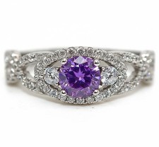 2CT Amethyst  Topaz 925 Solid Sterling Silver Ring Jewelry Sz 6,7,8,9 ZB8