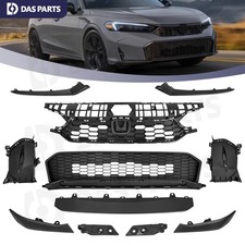 For 2025-2026 Honda Civic Front Bumper Grille Kit Matte Black w/Bumper Brackets
