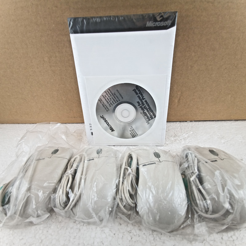 Microsoft IntelliMouse 1.2A Wired PS/2 Scroll Wheel Ball Mouse White Opened