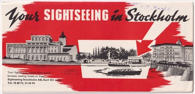 Stockholm Schweden Sightseeing Prospekt Karte Touren Boote Bus Oldtimer Reisen 60er
