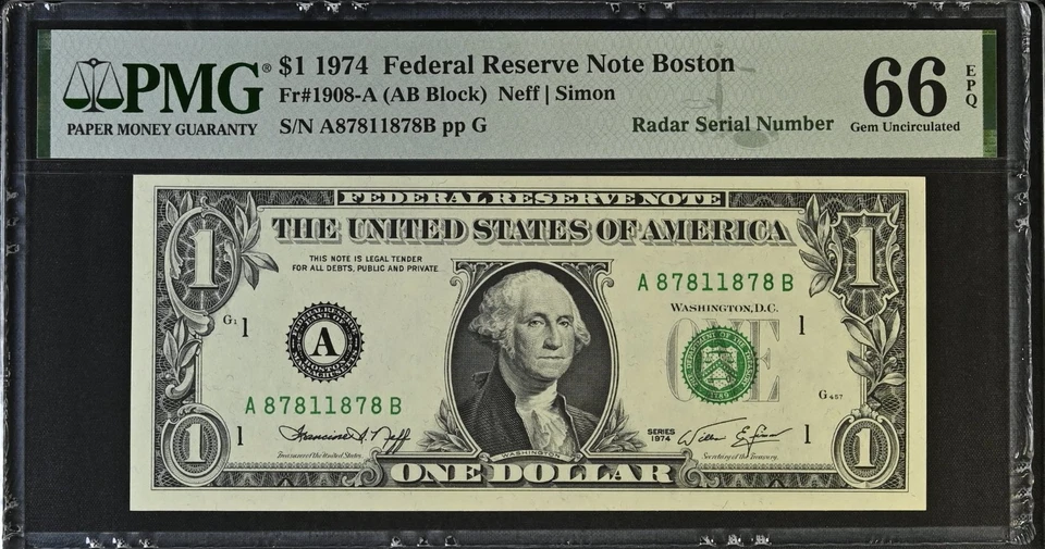 RARE 5 - Radar Notes all With Same Serial Numbers. Graded Superb Gem - Choice Un - Image 4 of 4