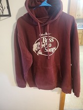 Bass Pro Shops Hoodie Sweatshirt Mens Large Black Fishing Pullover Johnny Morris