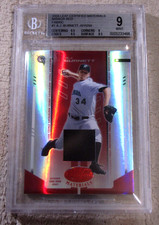 2004 Leaf Certified Materials A. J. Burnett Mirror Red Fabric Jersey /250 BGS 9