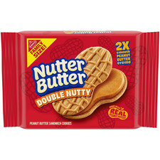 NUTTER BUTTER Double Nutty Peanut Butter Sandwich Cookies Family Size, 15.27 oz.