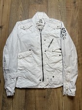 G-Star RAW GS 3301 Giacca Bomber Utility Bianco Uomo M Multitasche Stile Militare