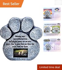 Loss of Pet Memorial Stone - Personalized Paw Print  Poem - Weatherproof Resin
