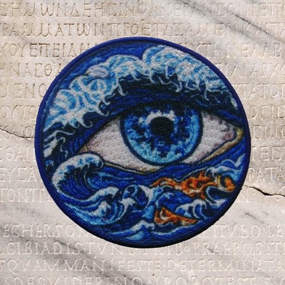 Evil Eye & Great Waves Patch Iron-on Applique Vest Jacket Clothing Hat Backpack