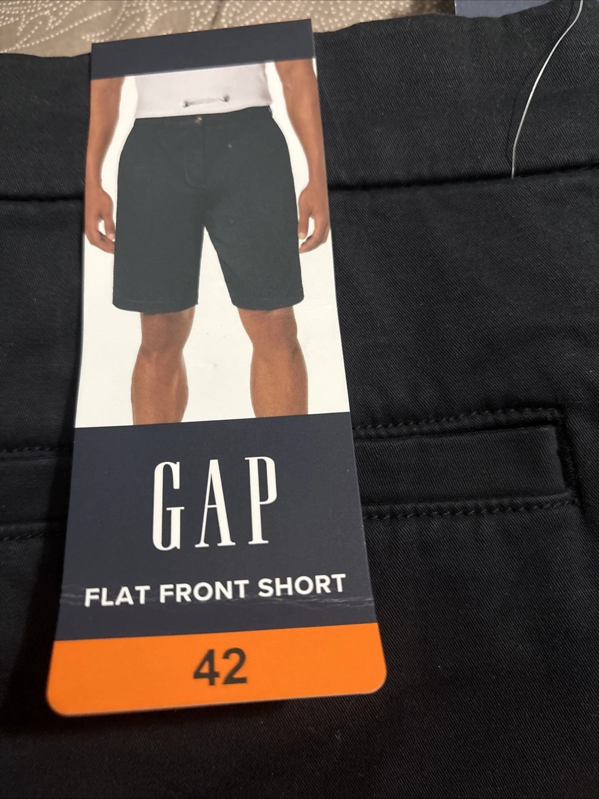 Gap Mens Flat Front Shorts | Black | Size-42