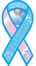SIDS Awareness Ribbon Vinyl Decal Sticker Choose Size Support Life Praying Hands