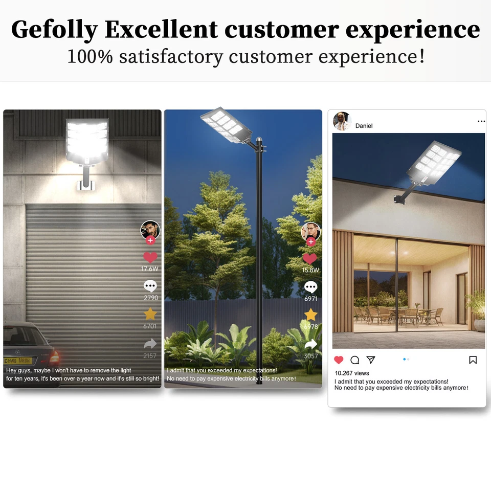 8700W Commercial Solar Street Lights Outdoor Dusk to Dawn Super Bright Aluminium - Image 4 of 4