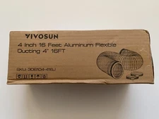 VIVOSUN 4Inch 16Ft Non-Insulated Flex Air Aluminum Ducting for HVAC Ventilation