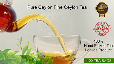 Ceylon Black Tea Organic Premium 100% Quality Sri Lanka Hand Picked 100 Tea Bags