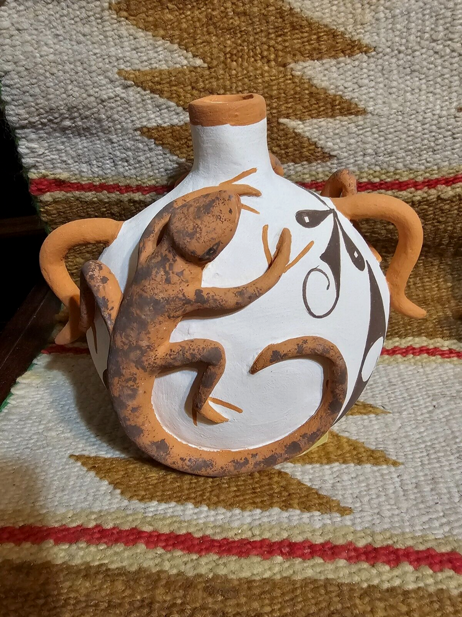SCARCE AMAZING NATIVE AMERICAN ZUNI DOUBLE CHAMELEON CANTEEN