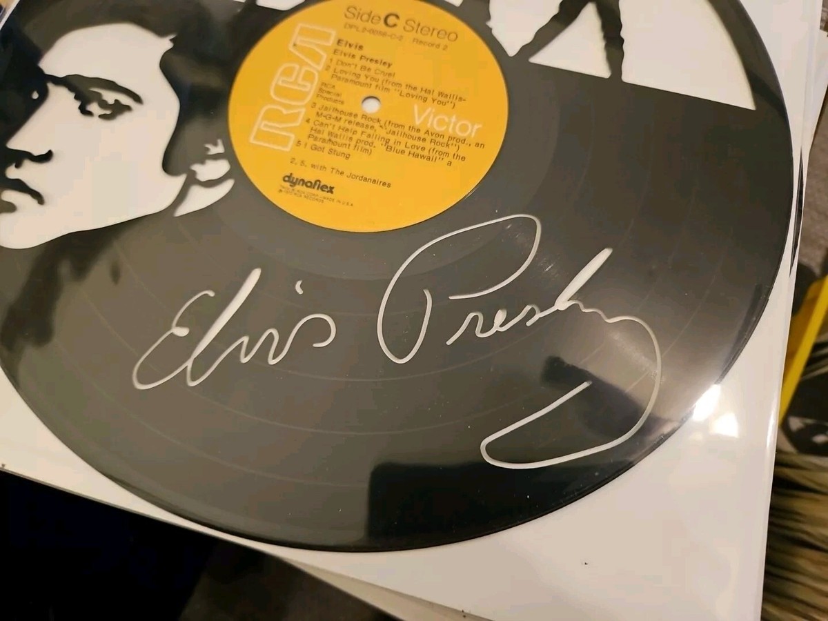ELVIS PRESLEY VINYL LASER ETCHED CUTOUT RECORD ART ELVIS MACHINE